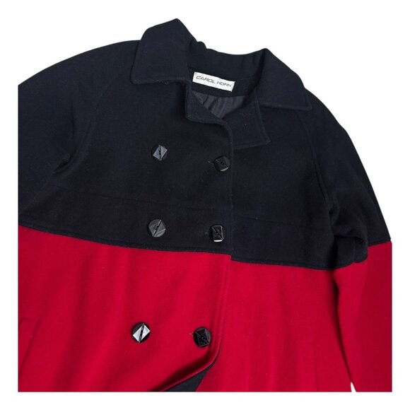 CAROL HORN Vintage 90s WOOL Luxury Designer Pea Coat Trench Womens 10 - Picture 5 of 6